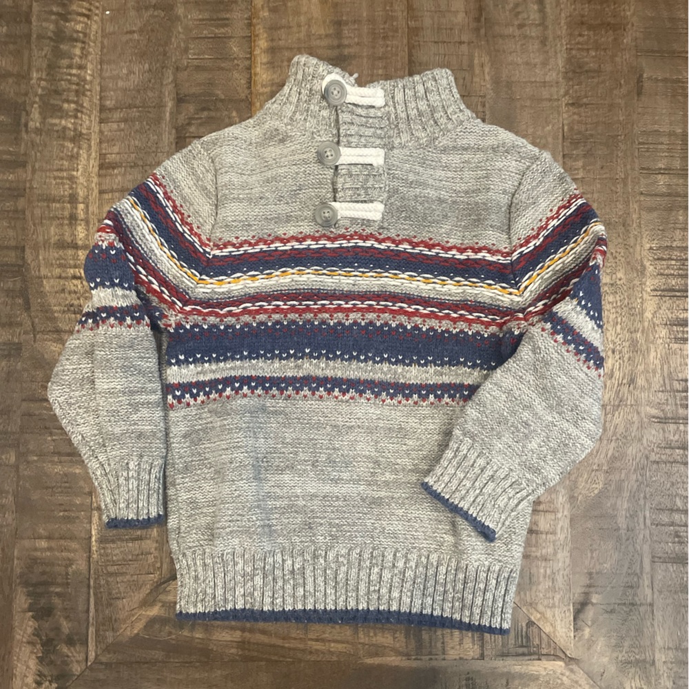 Cat & Jack Toddler Grey Boy Sweater with Toggle Closure - Size 2T - NWOT